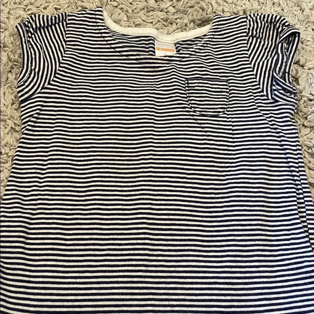 2016 Gymboree Outlet Navy and White Striped Dress, Size 5